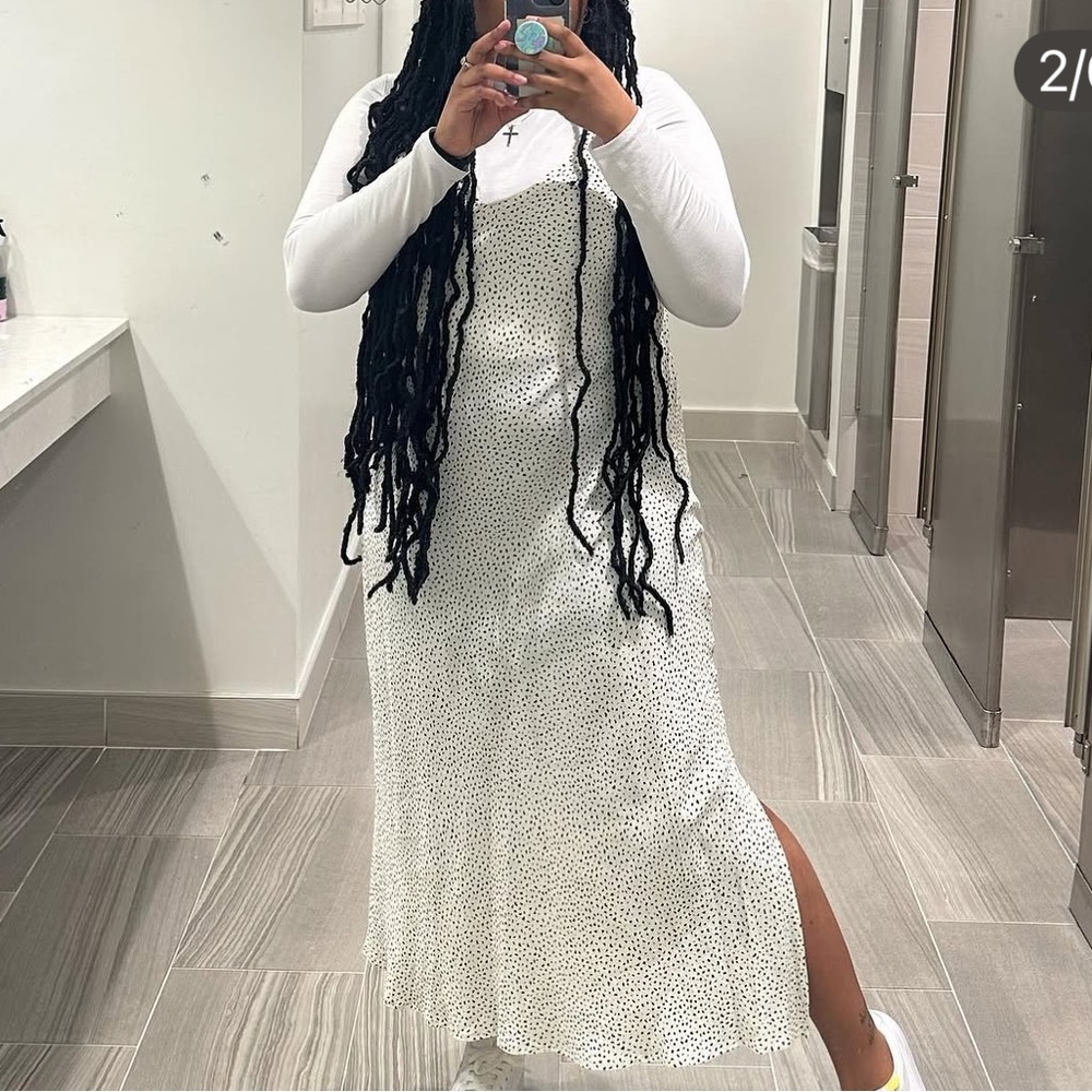 White Spotted Sleeveless Dress